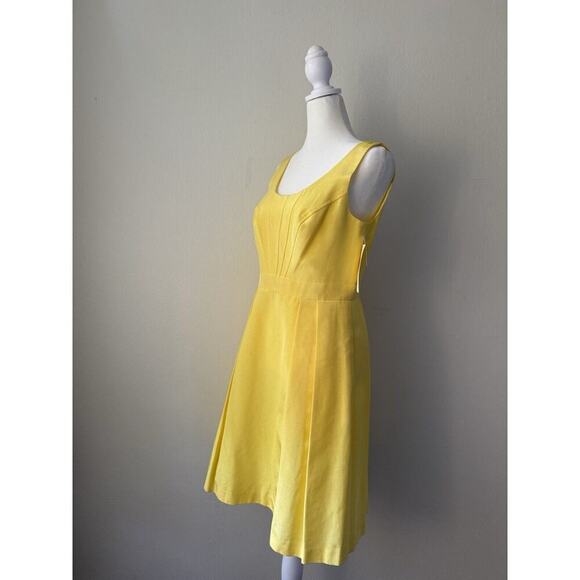 Shoshanna Party Dress Yellow with Pleats and Hidden Pockets Size 6 NWT $295 - Picture 2 of 8